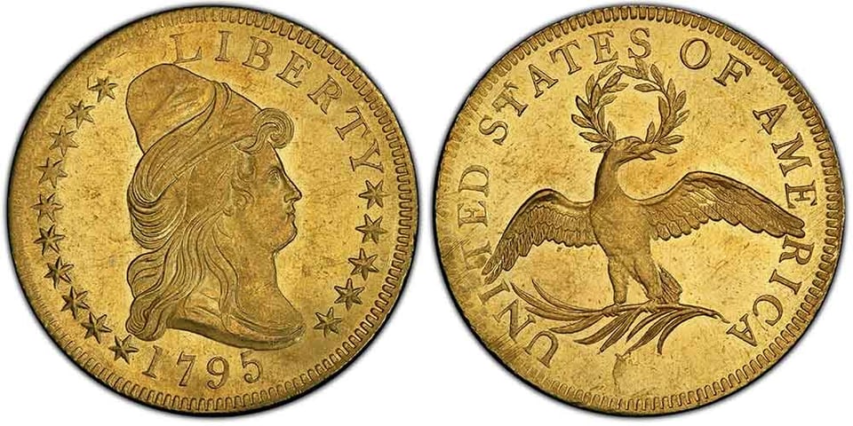 1795 $10 9 Leaves MS614 NGC